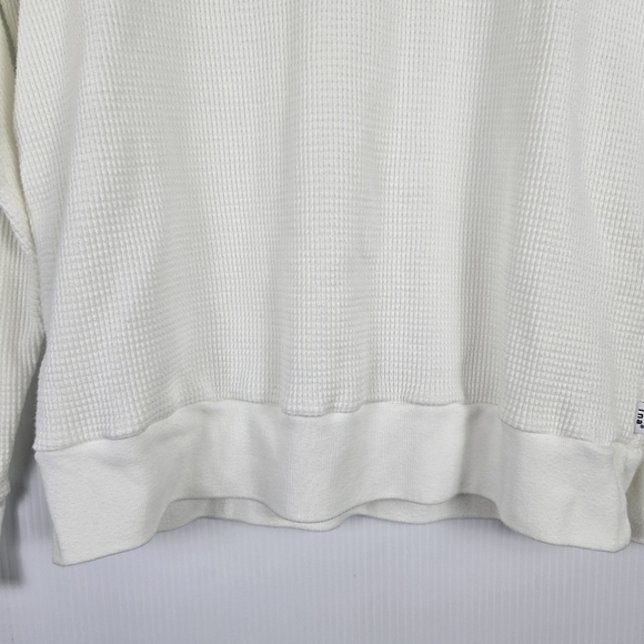 Aritzia Tna Women's White Waffle Knit Long Sleeve Ribbed Cuff And Sleeves Size S - Picture 8 of 11